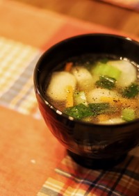 【温活】小かぶとチンゲン菜の中華スープ