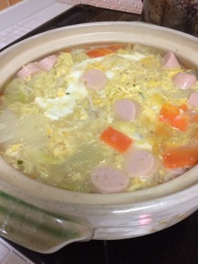 野菜も食べよう!簡単玉子と野菜のスープ