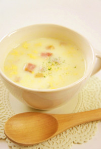 ベーコン＆たまご♡ヘルシー豆乳スープ