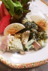 ロマネスコとブロッコリーのハム卵サラダ