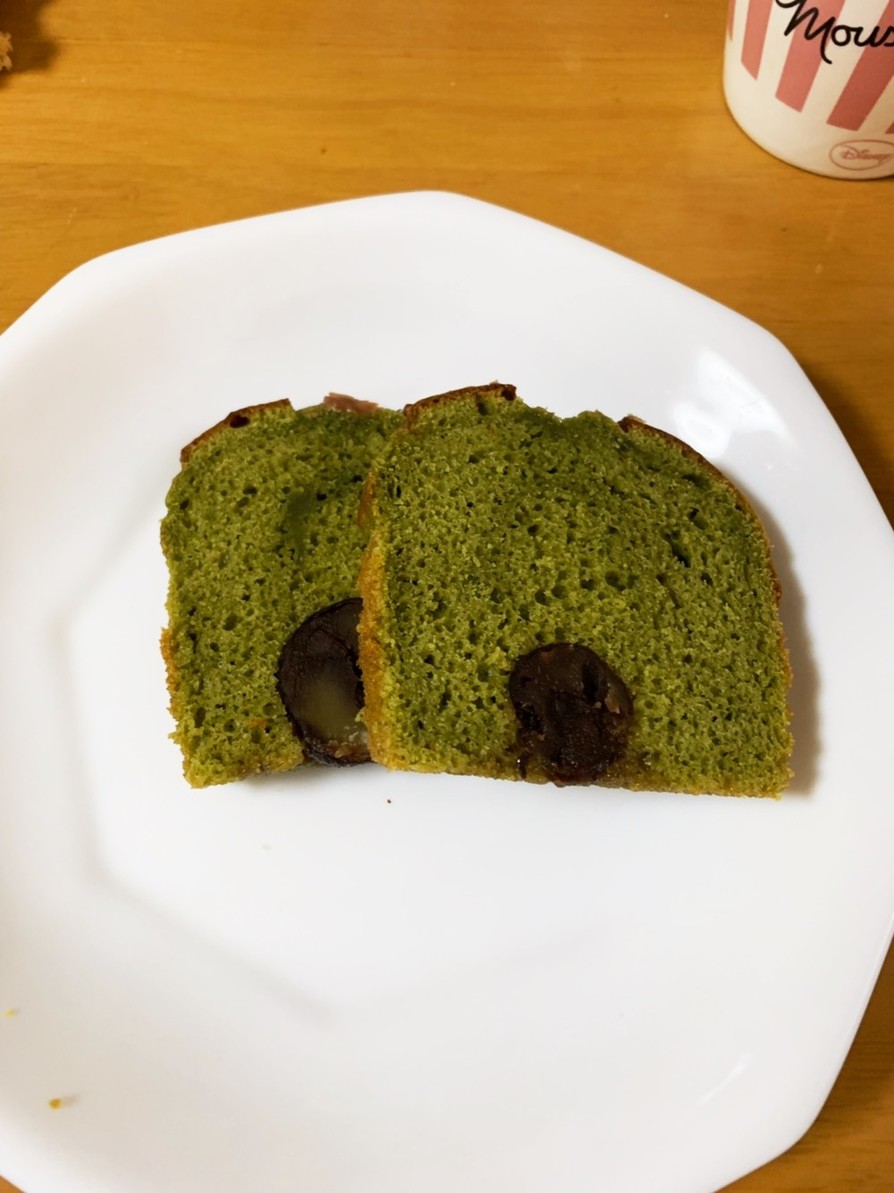 抹茶と渋皮煮のパウンドケーキの画像