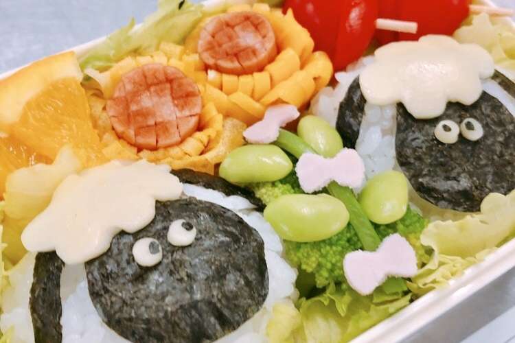 ひつじのショーンくん弁当 キャラ弁 レシピ 作り方 By Hacci0526 クックパッド