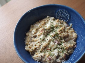 オートミールで豆乳きのこリゾット