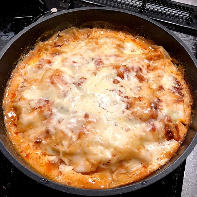 フライパンで作る餃子の皮ラザニア風 レシピ 作り方 By さまちあ クックパッド