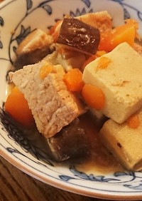 豚肉と高野豆腐の甘酒醤油煮