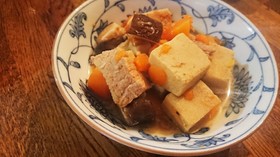 豚肉と高野豆腐の甘酒醤油煮
