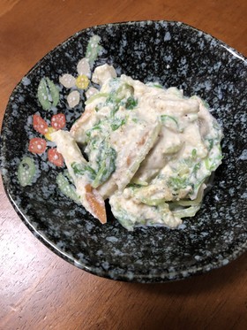 すぐ簡単節約副菜!水菜とちくわの白和え!