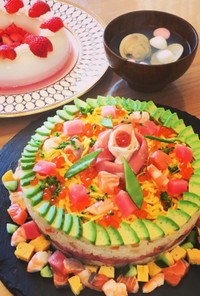 雛祭り♡子供喜ぶ可愛いちらし寿司ケーキ