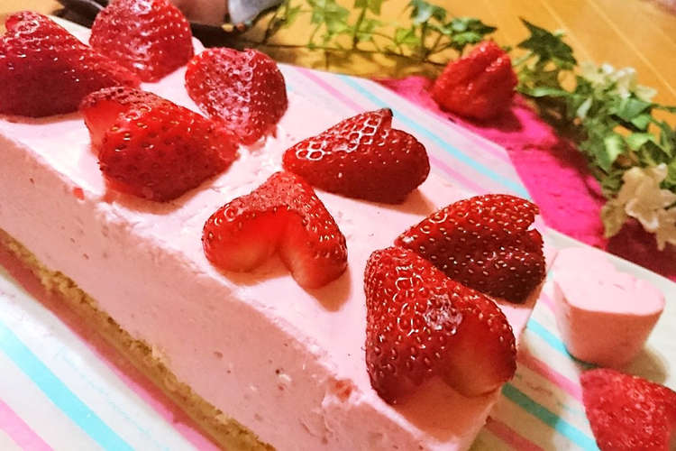 バレンタイン イチゴレアチーズケーキ レシピ 作り方 By ｓ４ クックパッド