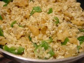 厚揚げとピーマンのドライカレー