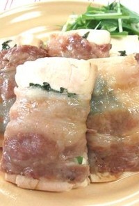 豆腐と大葉の豚バラ巻き
