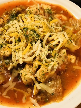 鶏肉&レタスのトマト缶煮込み