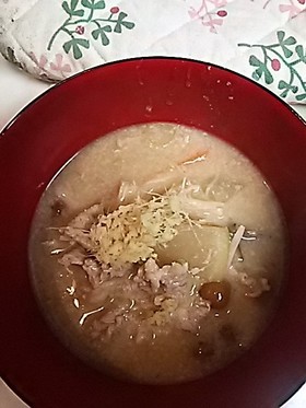 かんたん 酒粕入り豚汁