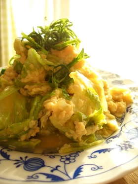 シャキ☆ふわ☆レタスとたまごの炒め物