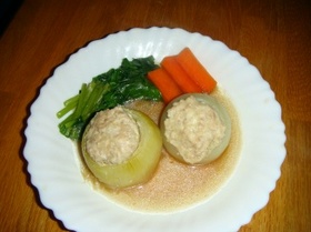 【煮・圧力鍋】肉詰めカップ新玉の洋風煮