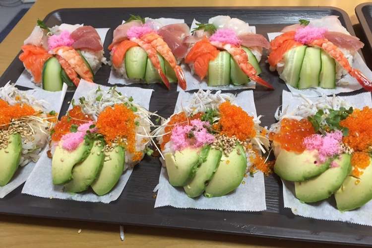 材料は手巻き寿司セットで 寿司ドーナツ レシピ 作り方 By Jam クックパッド 簡単おいしいみんなのレシピが364万品