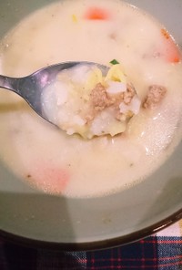 サッポロ一番〆の豆乳雑炊