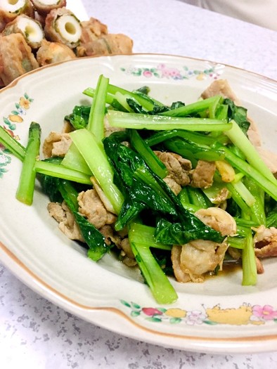 小松菜と豚肉炒めの写真