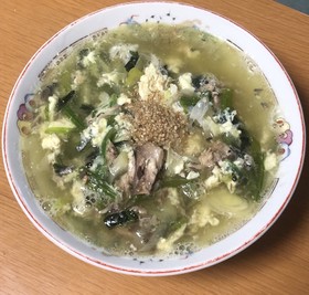 ラーメン汁で簡単スープ