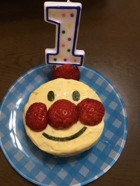 祝一歳☆アンパンマンケーキ・ご飯
