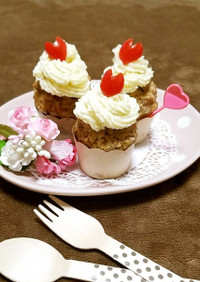 バレンタイン♥カップケーキ風ハンバーグ