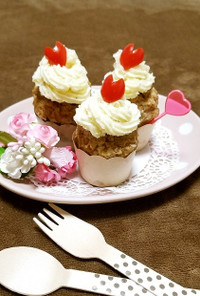 バレンタイン♥カップケーキ風ハンバーグ