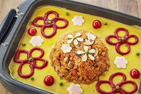 ホットプレートのデコオムライス