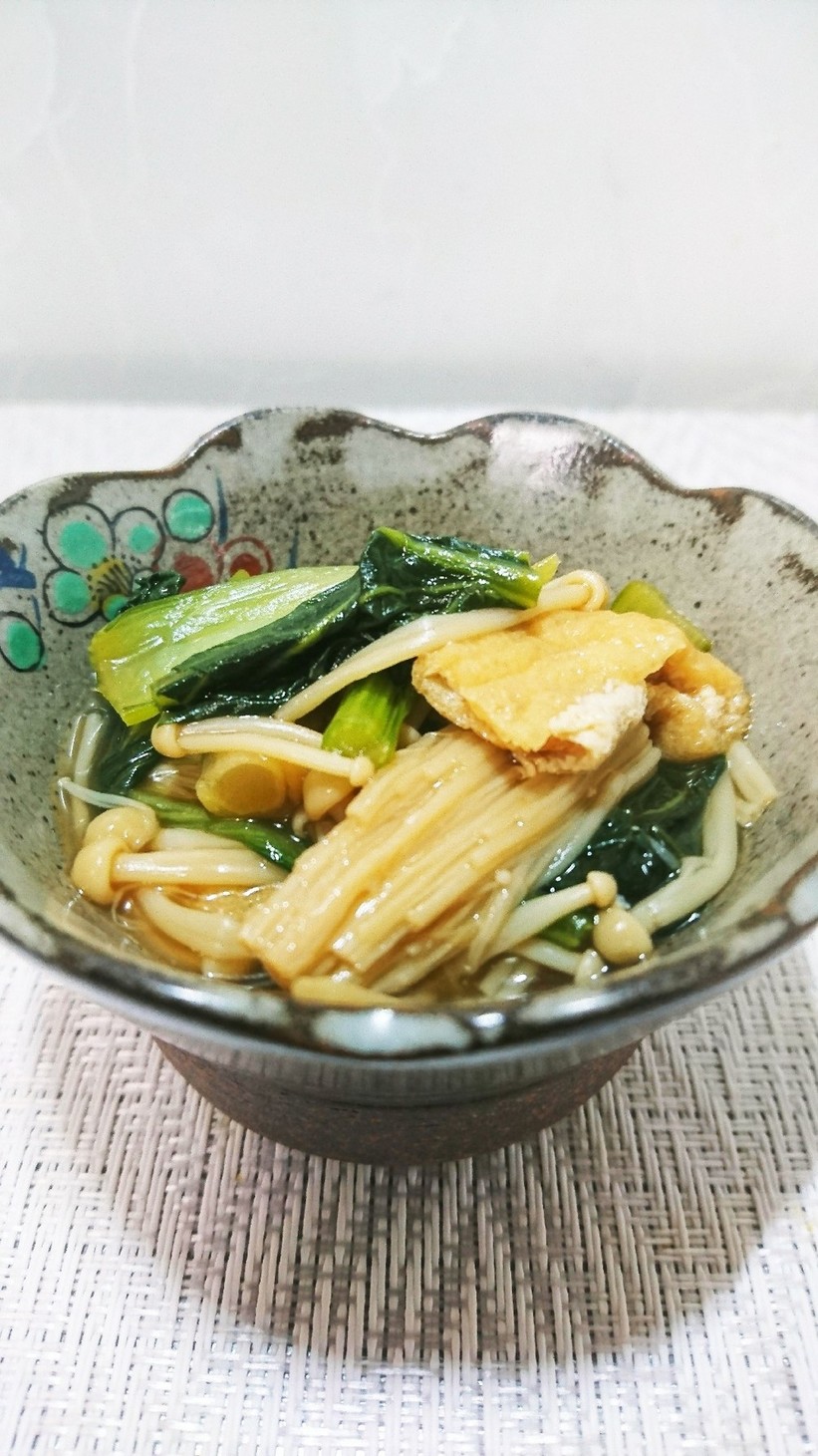 小松菜と油あげの炒め煮の画像