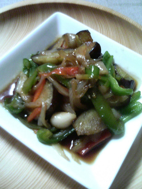 なす&ピーマン&色々野菜甘辛炒め