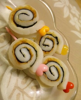 お弁当に簡単〰ちくわ&のりのクルクル❤