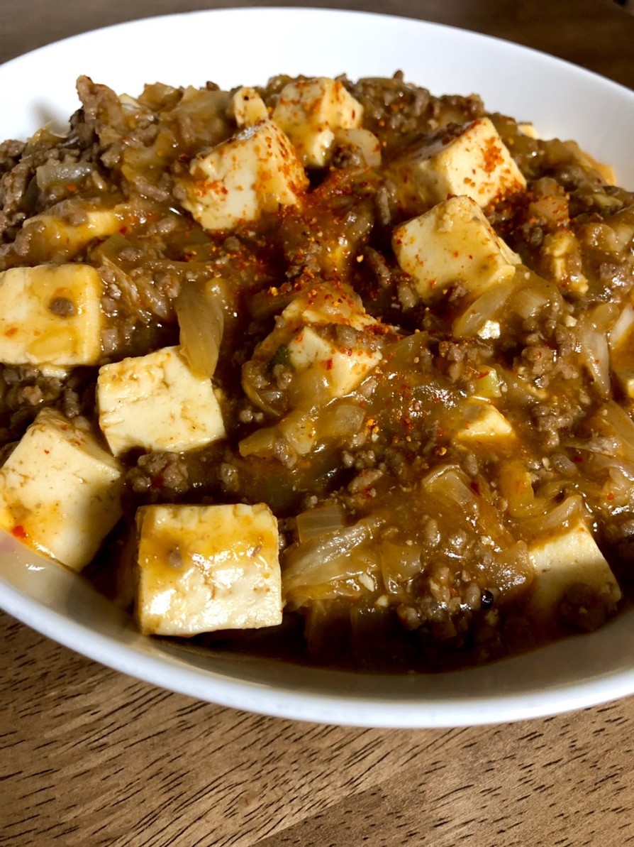 ラーメンスープで。キムチ麻婆豆腐の画像