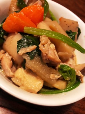 定番!根菜たっぷり圧力鍋で筑前煮風☆