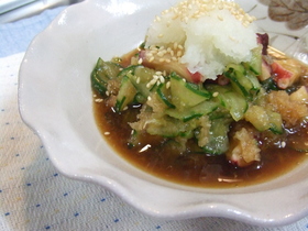 コリコリタコと胡瓜のみぞれ酢の物