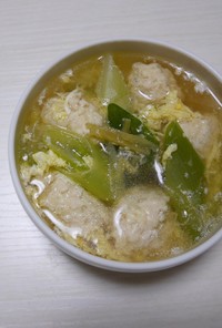鶏つみれと白ねぎの生姜スープ
