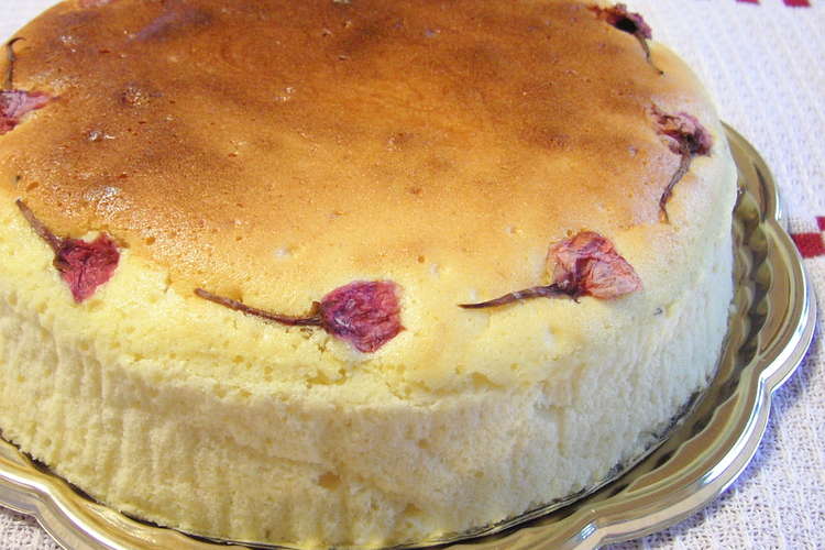 ノンオイルふわふわ 桜スフレチーズケーキ レシピ 作り方 By Yuu14 クックパッド