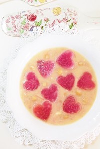 赤大根と豆のシチュー＊バレンタイン
