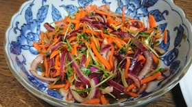 レッドオニオンを使った彩り甘酢サラダ