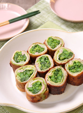 旬食材満載♪春キャベツと菜の花の肉巻き
