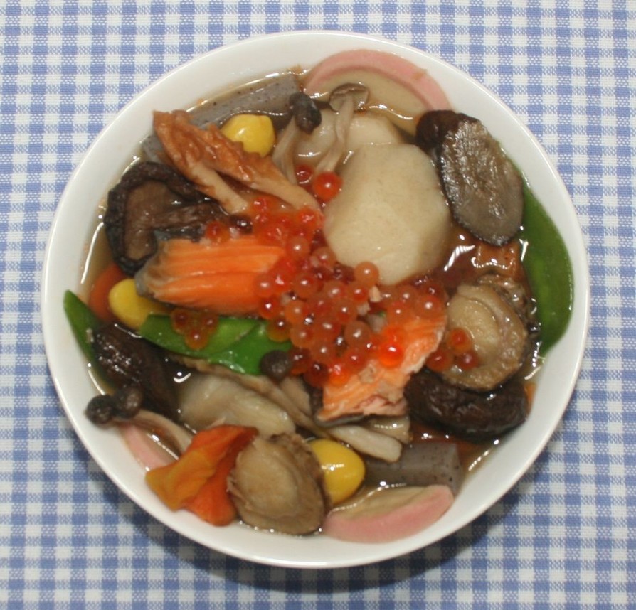 新潟名物☆塩鮭いくらと乾燥野菜でのっぺ汁