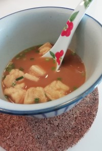 味噌ラーメンおかきスープ