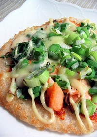 鮭マヨチーズのライスピザ