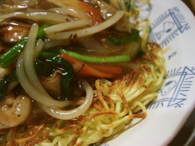 麺がパリ!あんかけ焼きそば!余り物でOK