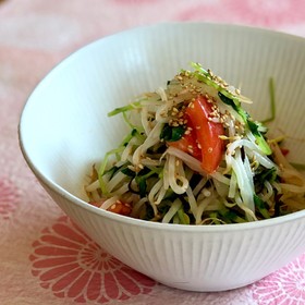 塩昆布で♪ もやしと豆苗の和風ナムル♡