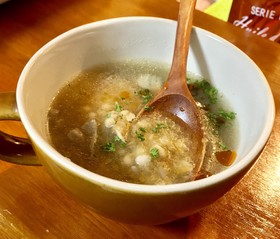 有機野菜クズで作る鳩麦bioスープ