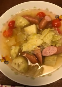 ウインナーと野菜のスープ