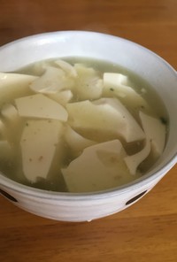 サッポロ一番塩ラーメンでスープ豆腐
