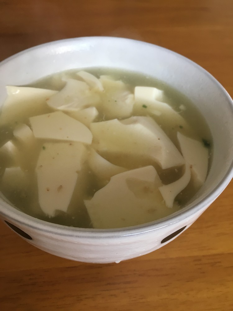 サッポロ一番塩ラーメンでスープ豆腐の画像
