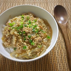 サッポロ一番で☆簡単もやしあんかけごはん