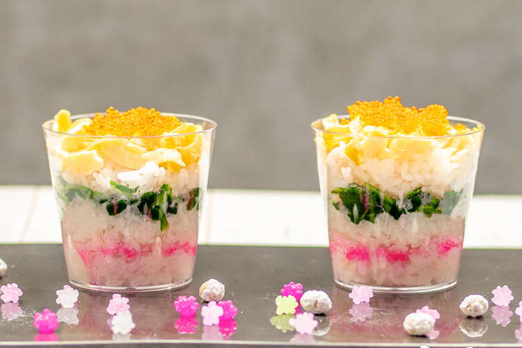 ほうれん草のひな祭りカップ寿司 レシピ 作り方 By トロピカルマリア クックパッド