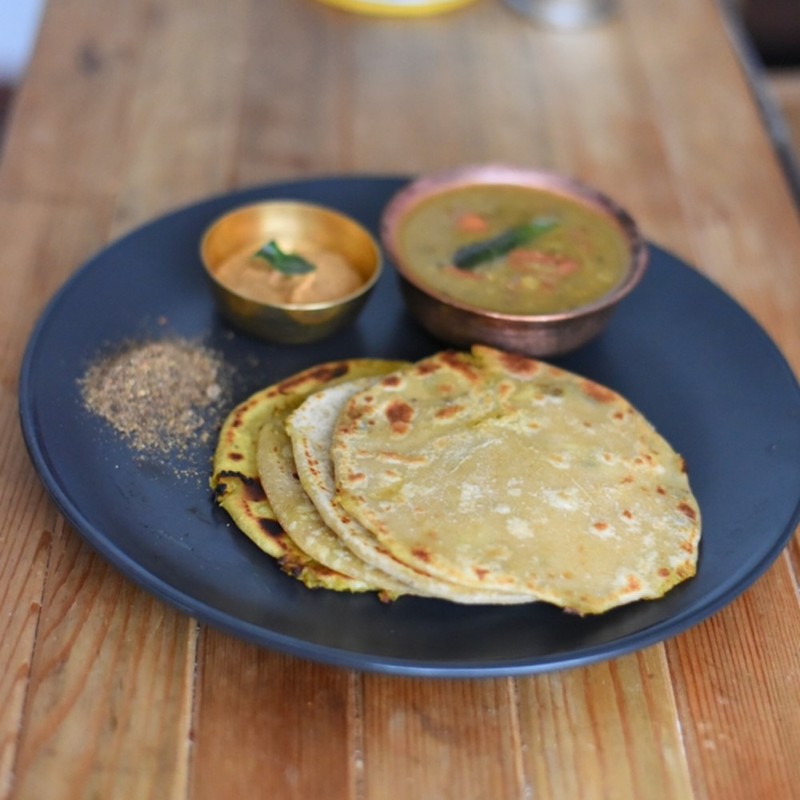 インドの豆腐パラタのレシピ